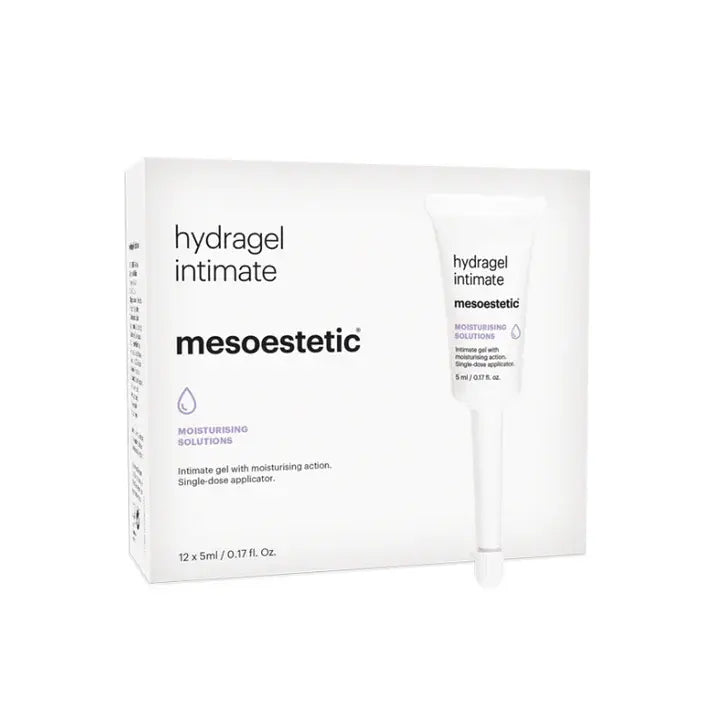 Mesoestetic hydragel intimate packaging on a white background